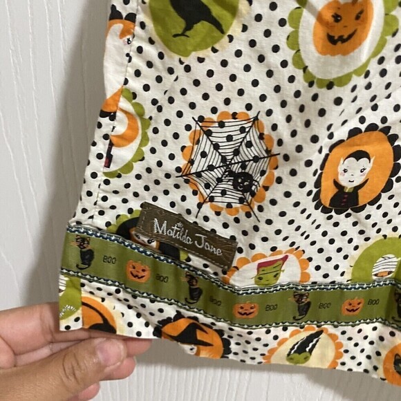 MATILDA JANE Under My Spell Halloween Dress 18-24 Months Pumpkins Cat Polka Dot - Picture 3 of 7